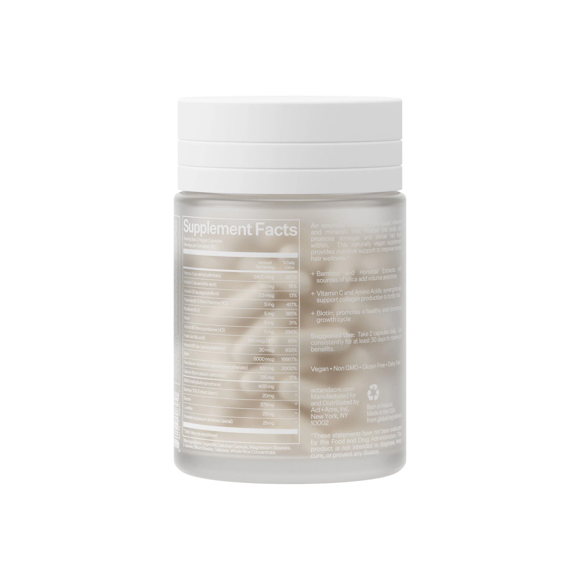 Cold Processed Plant Based Hair Capsules